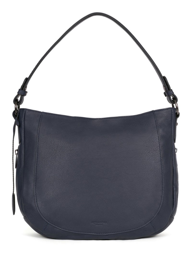 Besace  Cuir SAUVAGE Bleu nuit - Kiabi