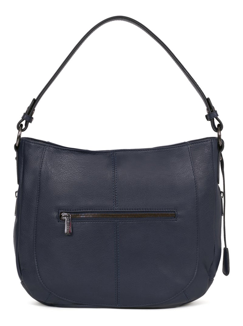 Besace  Cuir SAUVAGE Bleu nuit - Kiabi