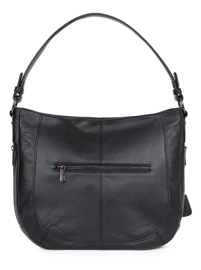 Besace  Cuir SAUVAGE Noir - Kiabi