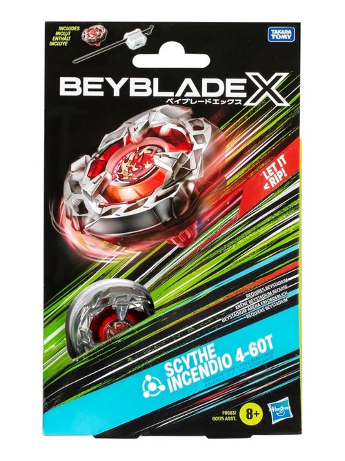 Beyblade X, Starter Pack avec toupie de compétition Scythe Incendio 4-60T et lanceur - Kiabi