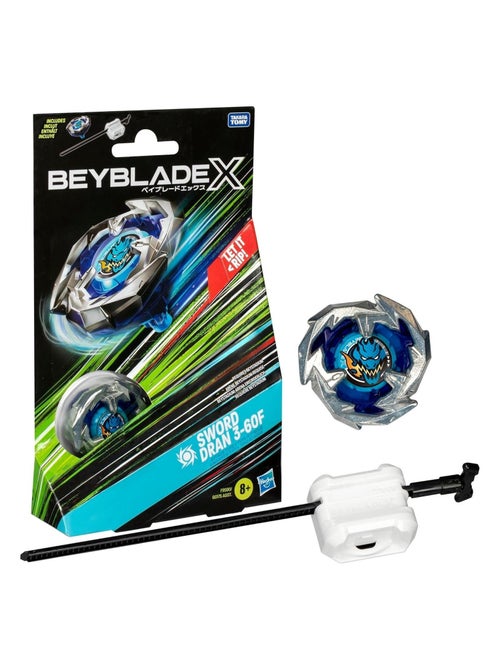 Beyblade X, Starter Pack avec toupie de compétition Sword Dran 3-60F et lanceur - Kiabi