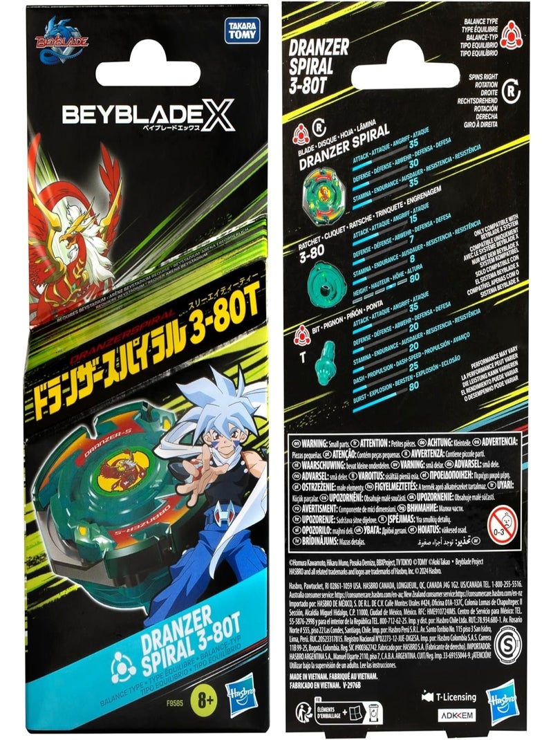 Beyblade X Toupie Dranzer Spiral 3-80T Anniversary X-Over et Lanceur