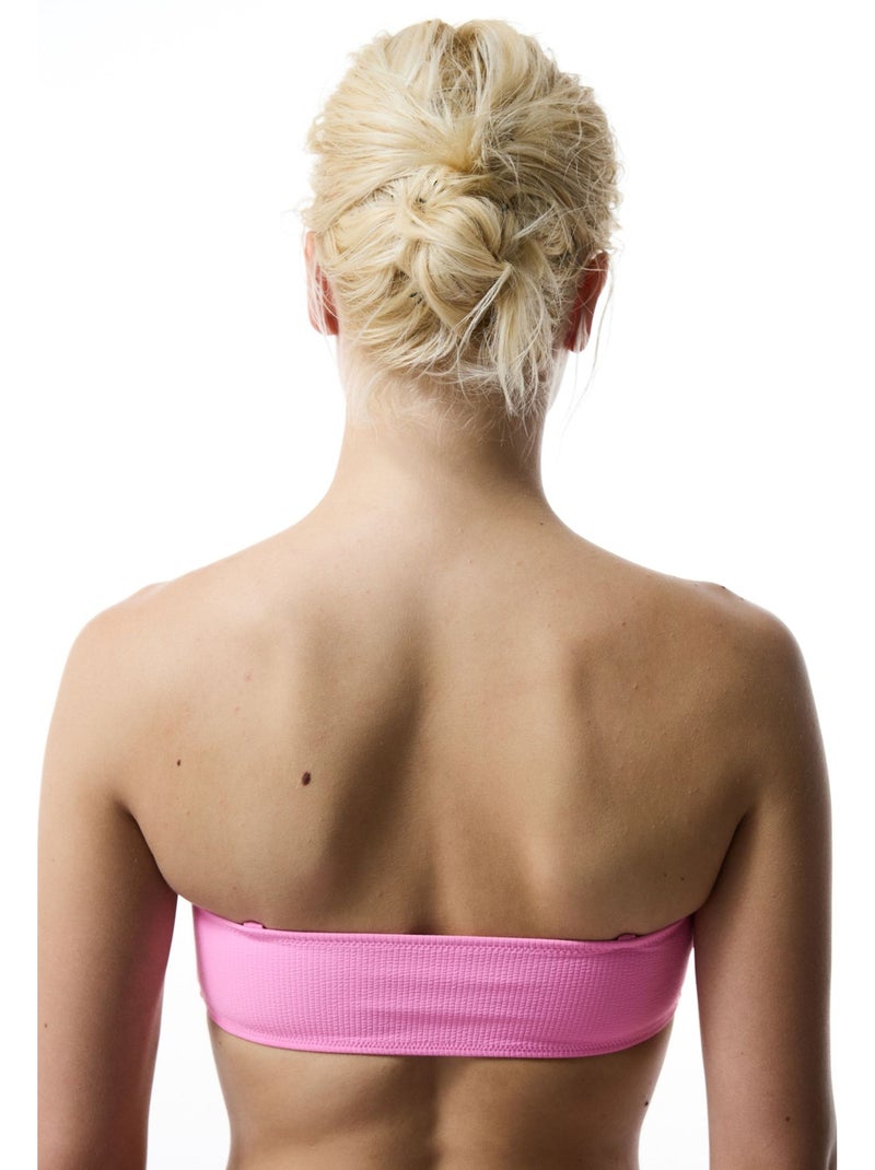 Bia haut de bikini bandeau à nœud penti Rose fluo/Solinotes - Kiabi