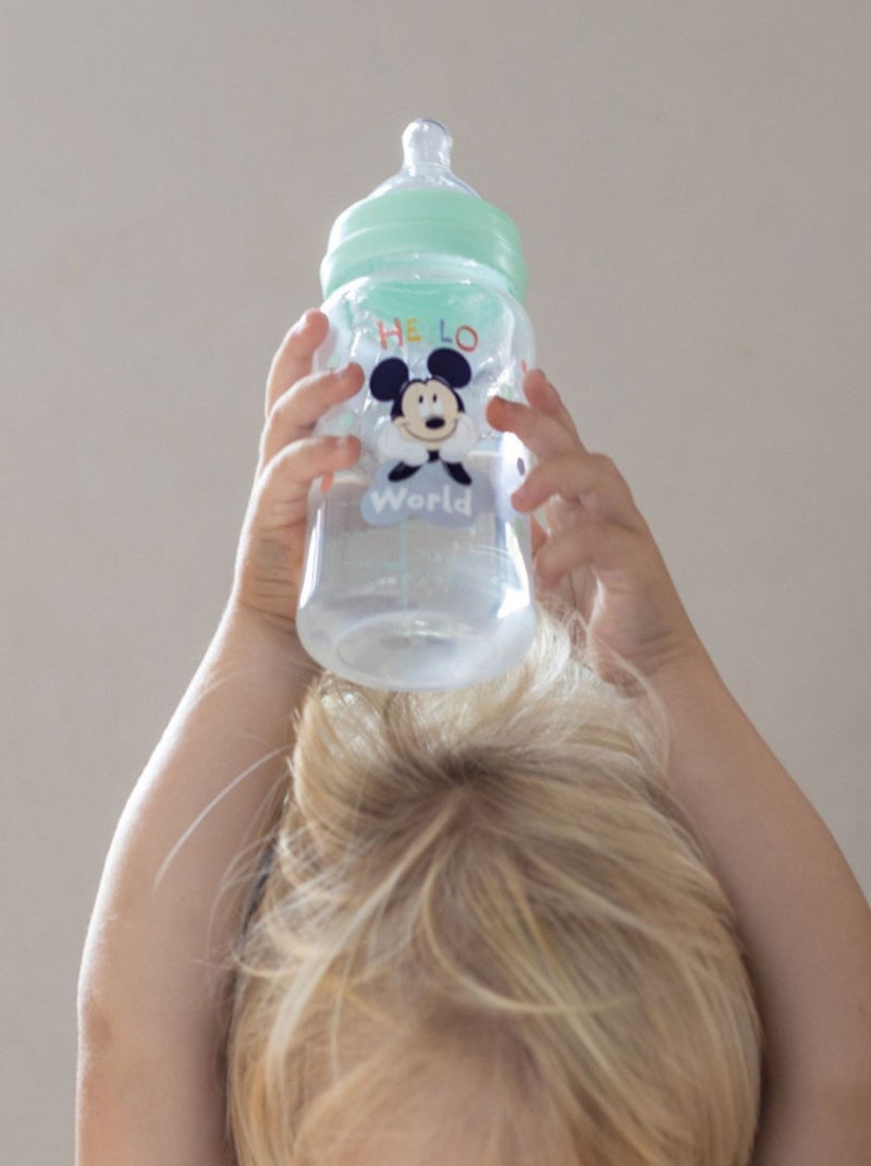 BIBERON 240 ML ANTI-COLLIQUES TETINE DEBIT 3 POSITIONS MICKEY Vert - Kiabi