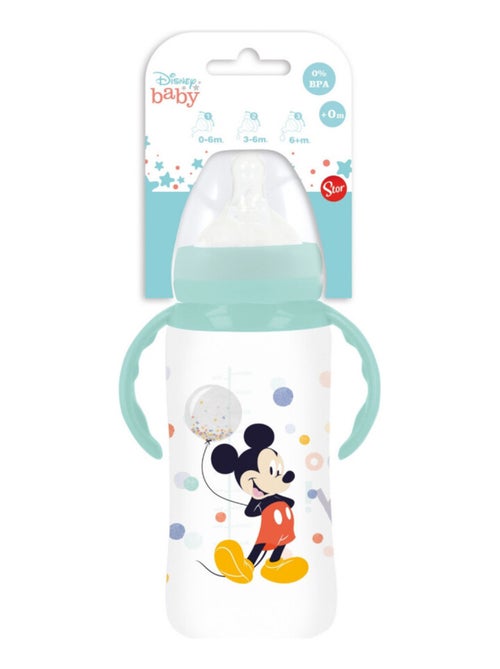 BIBERON 360 ML ANTI-COLIQUES AVEC POIGNEES TETINE DEBIT 3 POSITIONS MICKEY - Kiabi
