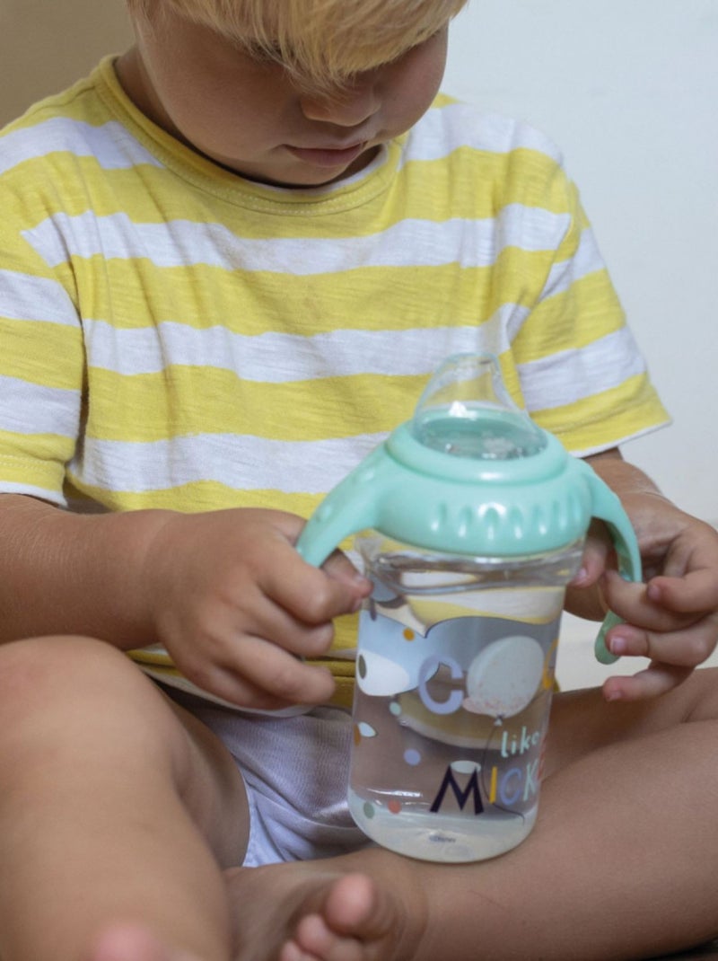 BIBERON 360 ML ANTI-COLIQUES AVEC POIGNEES TETINE DEBIT 3 POSITIONS MICKEY Vert - Kiabi