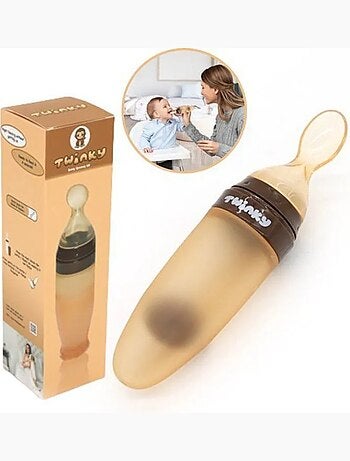 Biberon cuillère - cuillère-pipette 2-en-1 - ppu silicone - twinky