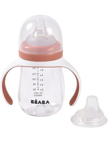 Biberon d'apprentissage 2-en-1 - beaba - 210 ml - terracotta