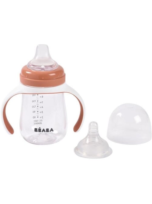 Biberon d'apprentissage 2-en-1 - BEABA - 210 ml - Terracotta - Kiabi Biberon d'apprentissage 2-en-1 - BEABA - 210 ml - Terracotta - Kiabi