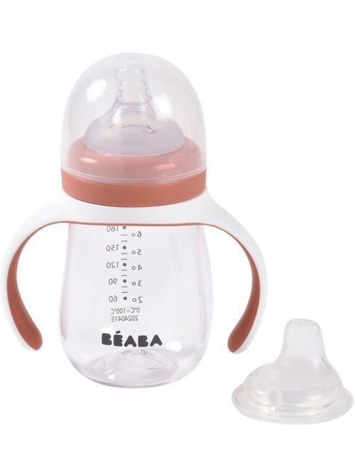 Biberon d'apprentissage 2-en-1 - BEABA - 210 ml - Terracotta - Kiabi Biberon d'apprentissage 2-en-1 - BEABA - 210 ml - Terracotta - Kiabi