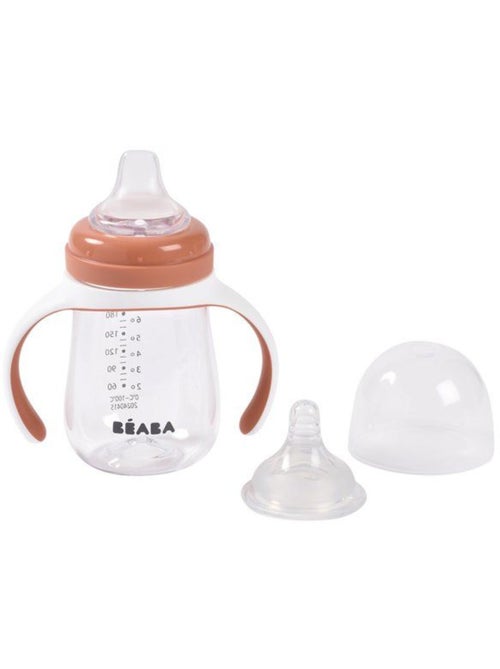 Biberon d'apprentissage 2-en-1 - BEABA - 210 ml - Terracotta - Kiabi Biberon d'apprentissage 2-en-1 - BEABA - 210 ml - Terracotta - Kiabi