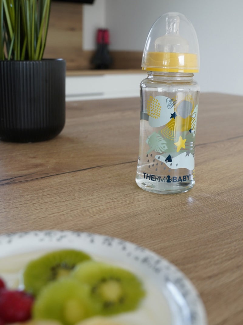 Biberon en verre 230 ml Système anti-colique Débit moyen Transparent - Kiabi