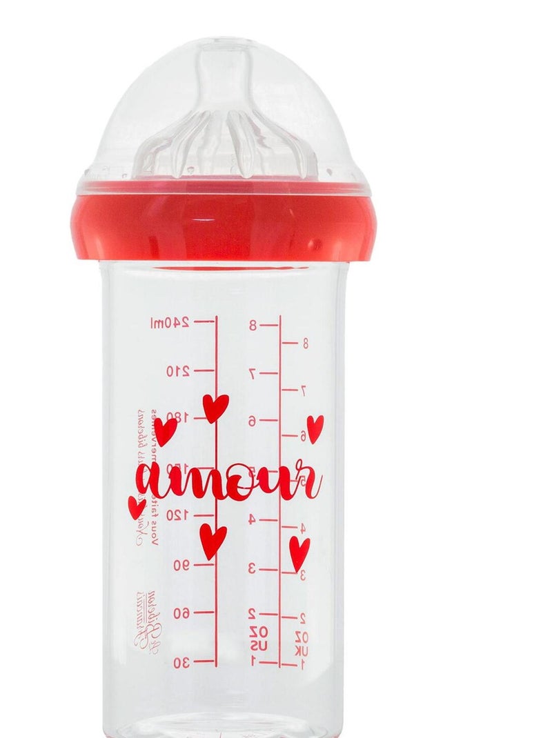Biberon en verre anti colique Amour (240 ml) Rouge - Kiabi