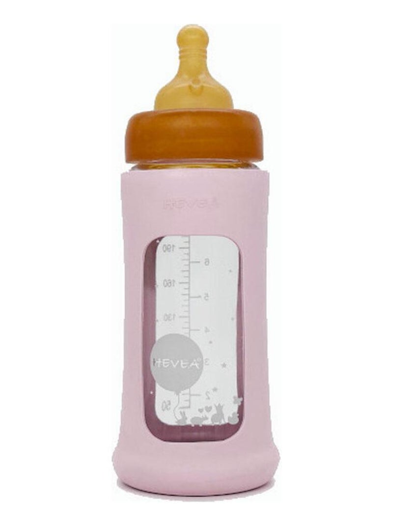 Biberon en verre avec housse de protection - Powder Pink - 250 ml Rose - Kiabi