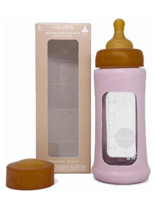 Biberon en verre avec housse de protection - Powder Pink - 250 ml - Kiabi