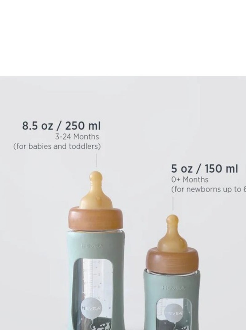 Biberon en verre zéro plastique avec housse de protection - Pack unitaire / 0+ mois Beige - Kiabi