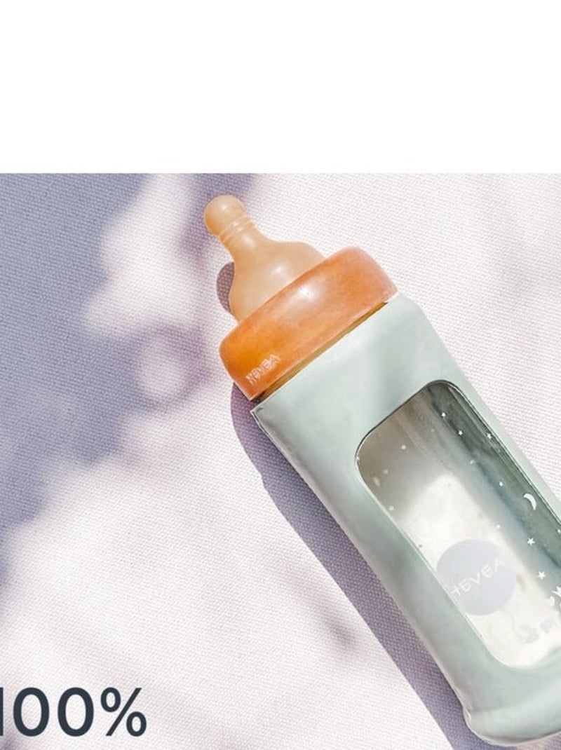 Biberon en verre zéro plastique avec housse de protection - Pack unitaire / 0+ mois Beige - Kiabi