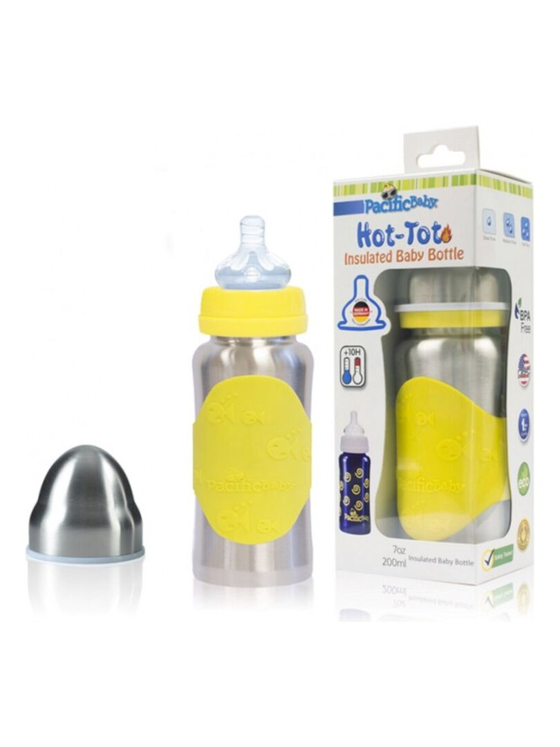 Biberon isotherme bébé 10h en inox Jaune - Kiabi