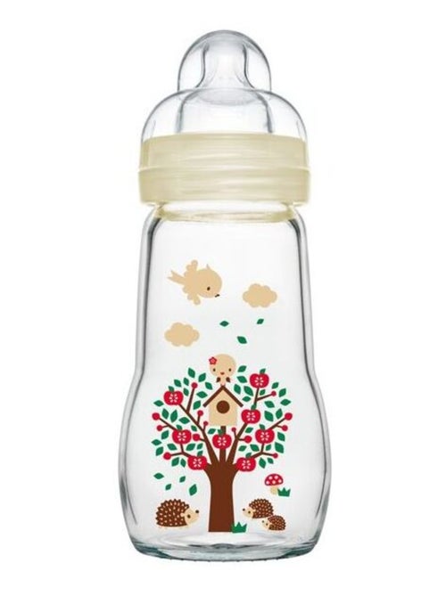 Biberon verre premium renard et lapin Forêt - tétine débit 2 moyen (260 ml) - Kiabi Biberon verre premium renard et lapin Forêt - tétine débit 2 moyen (260 ml) - Kiabi