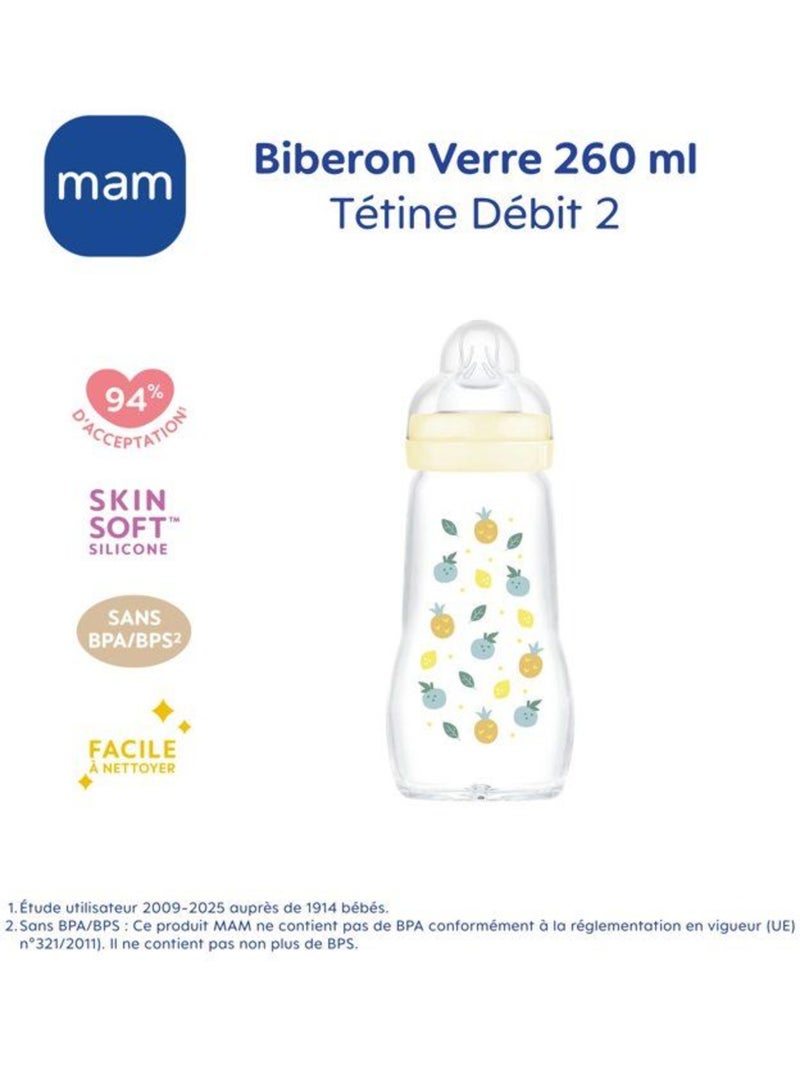 Biberon verre premium renard et lapin Forêt - tétine débit 2 moyen (260 ml) Rouge - Kiabi