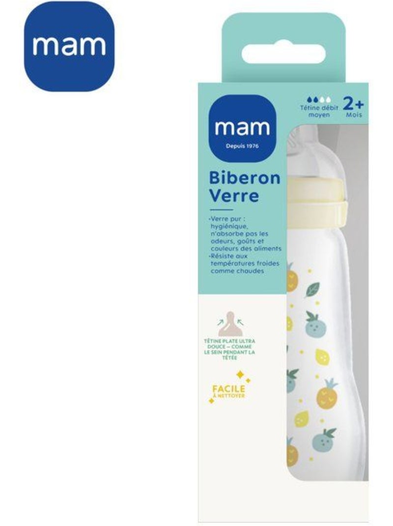 Biberon verre premium renard et lapin Forêt - tétine débit 2 moyen (260 ml) Rouge - Kiabi