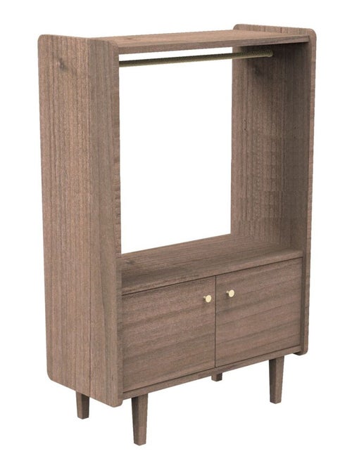 Bibliothèque 2 portes et 1 penderie en bois avec boutons métal - SAUTHON - Kiabi