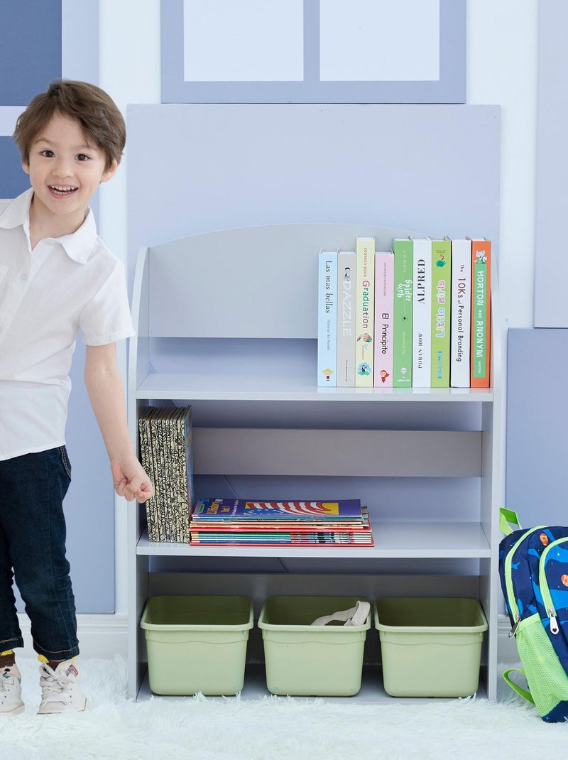 Bibliothèque 3 étagères pour enfants Gris - Kiabi