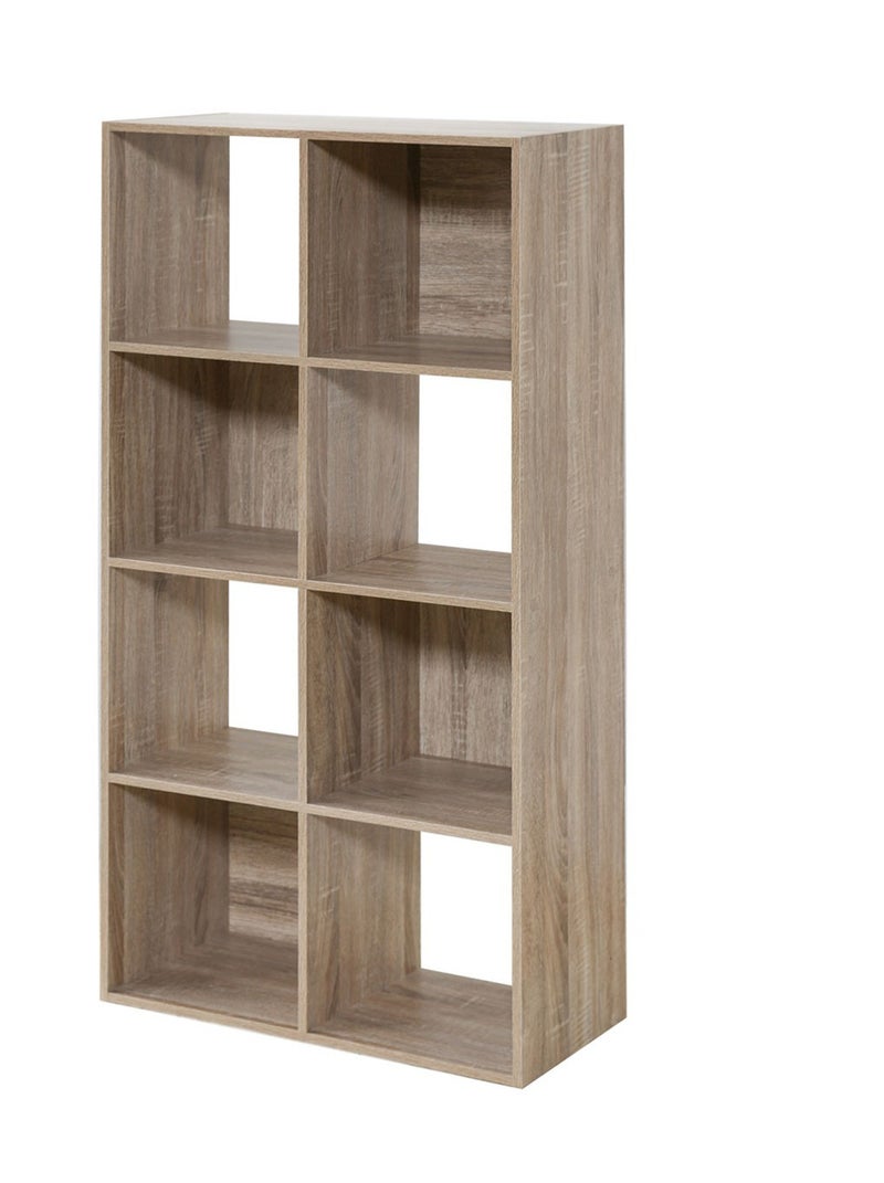 Bibliothèque 8 Cases Décor Chêne - H124.2 Cm Beige - Kiabi