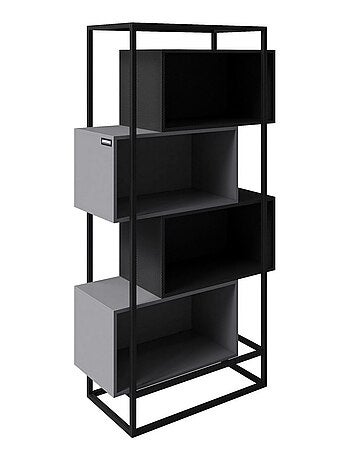 Bibliothèque à 4 compartiments ouverts - cadre métallique 'Roba' - Minecraft