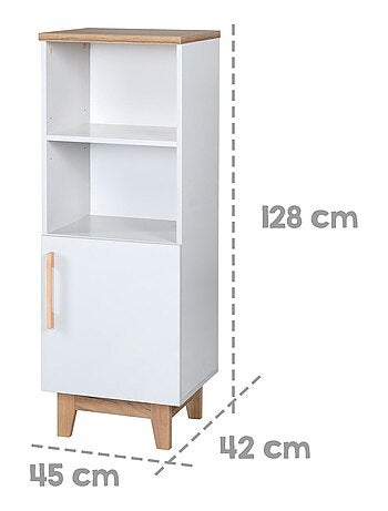 Bibliothèque colonne pour chambre d'enfant - Meuble de rangement porte 2 niches 'Roba finn'