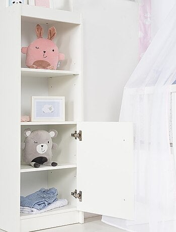 Bibliothèque colonne pour chambre d'enfant - Meuble de rangement porte 2 niches 'Roba maren'