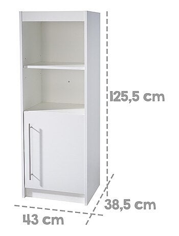 Bibliothèque colonne pour chambre d'enfant - Meuble de rangement porte 2 niches 'Roba maren'