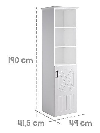 Bibliothèque colonne pour chambre d'enfant - Meuble de rangement porte 3 niches 'Roba constantin'