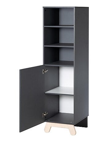Bibliothèque colonne pour chambre d'enfant - Meuble de rangement porte 3 niches 'Roba Jara'