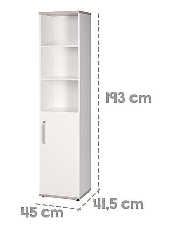 Bibliothèque colonne pour chambre d'enfant - Meuble de rangement porte 3 niches 'Roba moritz'