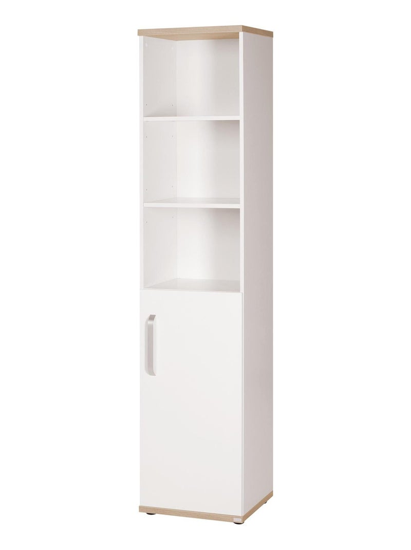 Bibliothèque colonne pour chambre d'enfant - Meuble de rangement porte 3 niches 'Roba pia' Blanc - Kiabi