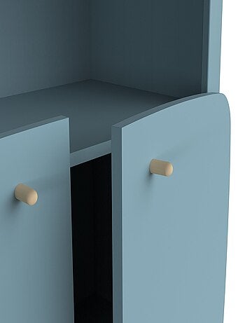 Bibliothèque en bois avec 3 niches et 2 portes