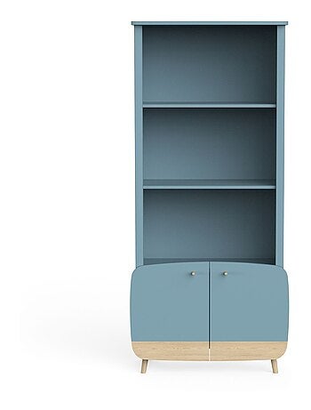 Bibliothèque en bois avec 3 niches et 2 portes