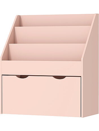 Bibliothèque enfant - 3 étagères, grand tiroir - mdf