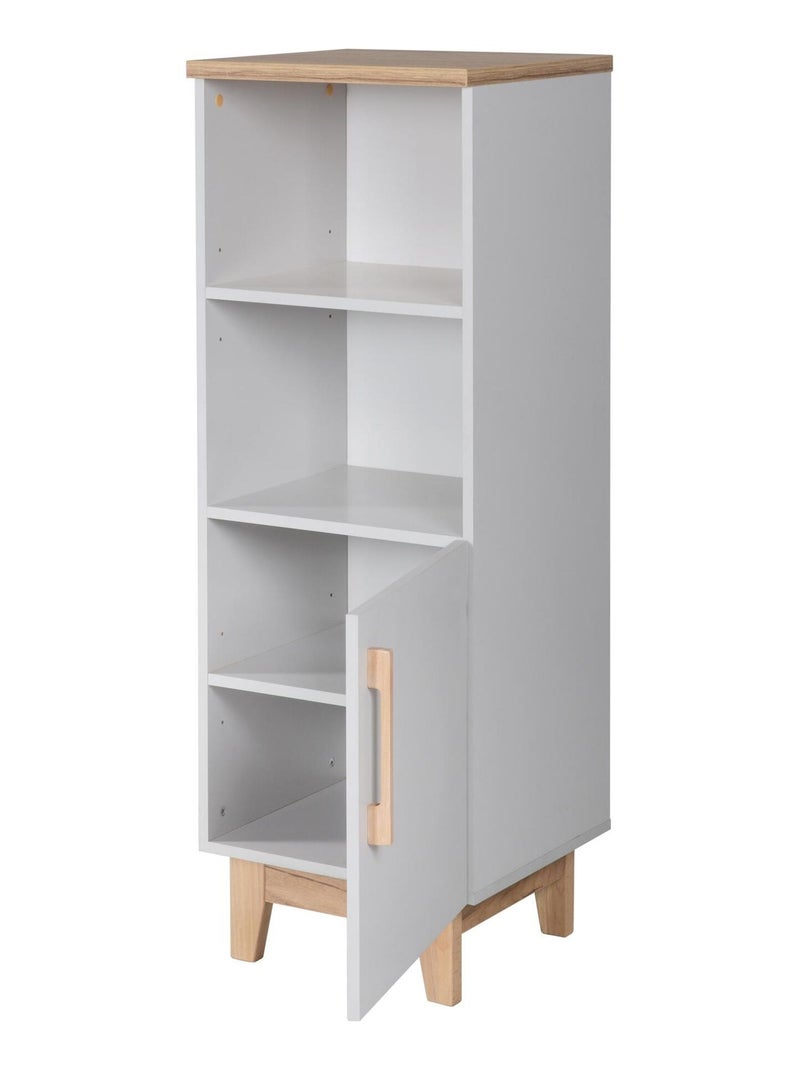 Bibliothèque enfant 1 porte 2 niches 'Roba caro' Gris clair - Kiabi