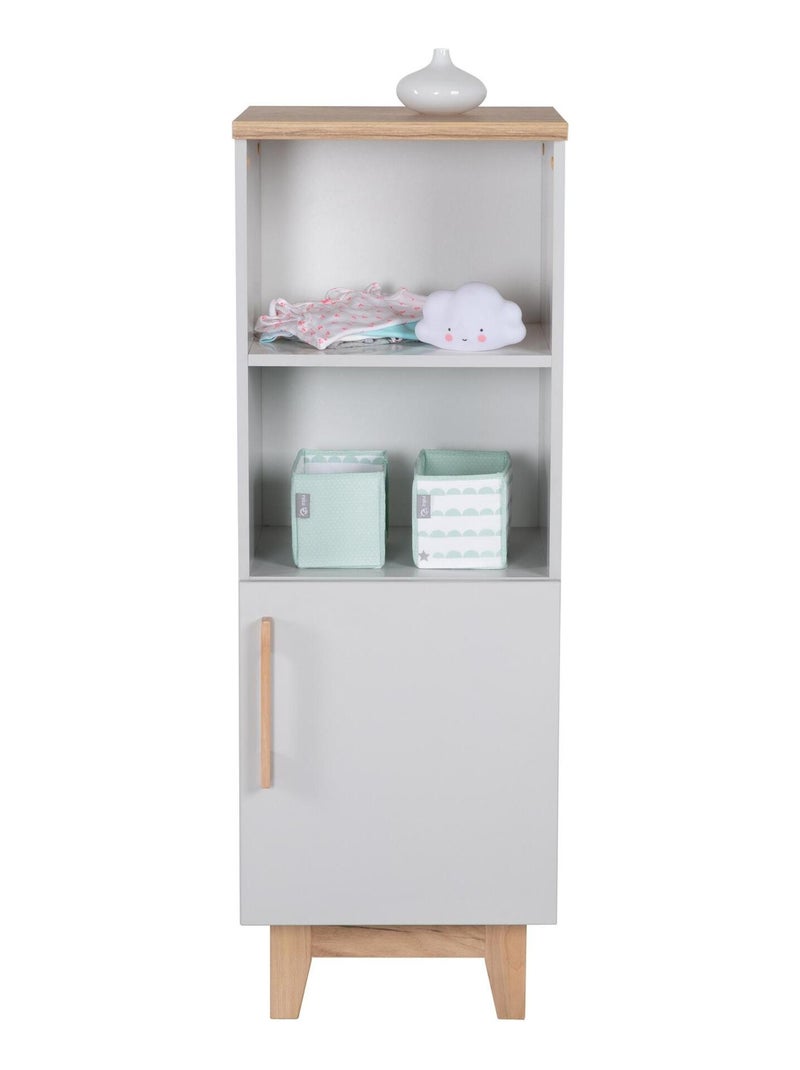 Bibliothèque enfant 1 porte 2 niches 'Roba caro' Gris clair - Kiabi