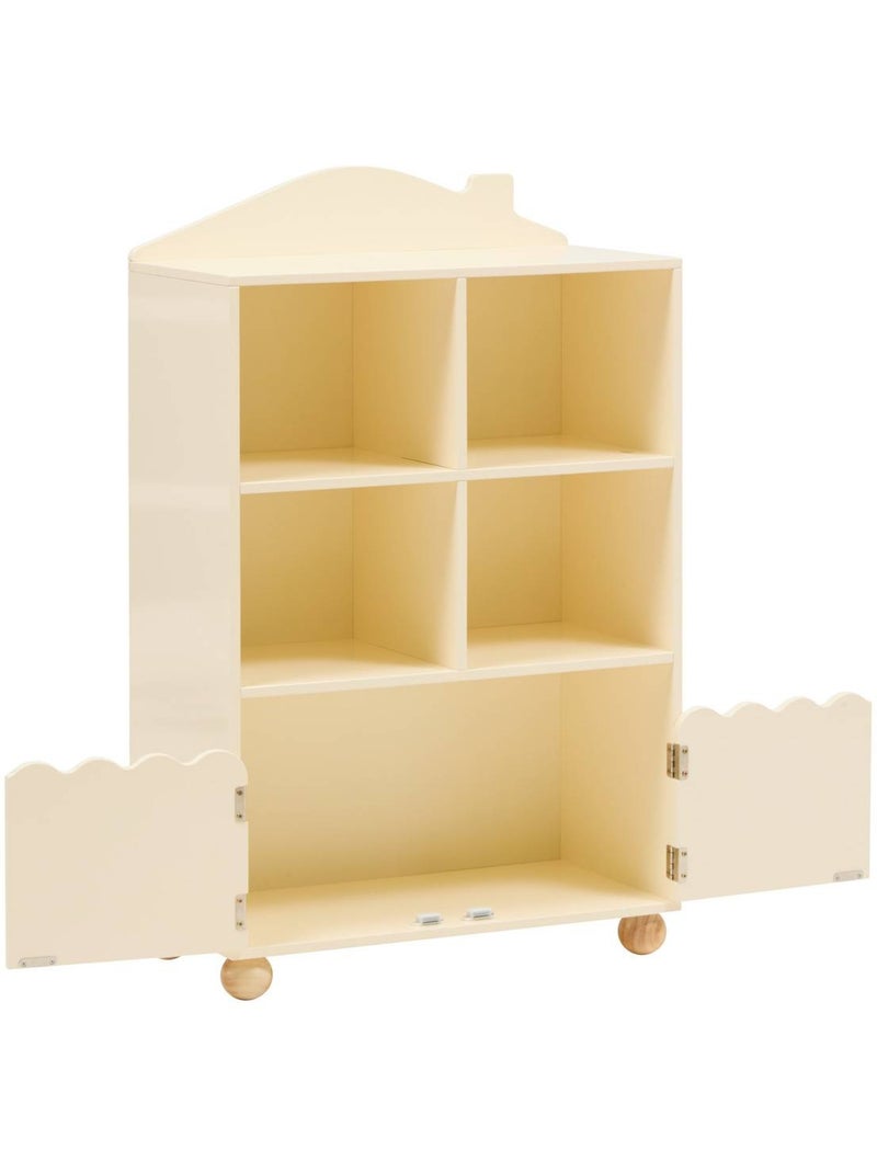 Bibliothèque enfant 2 portes 4 cases BOULI Beige - Kiabi