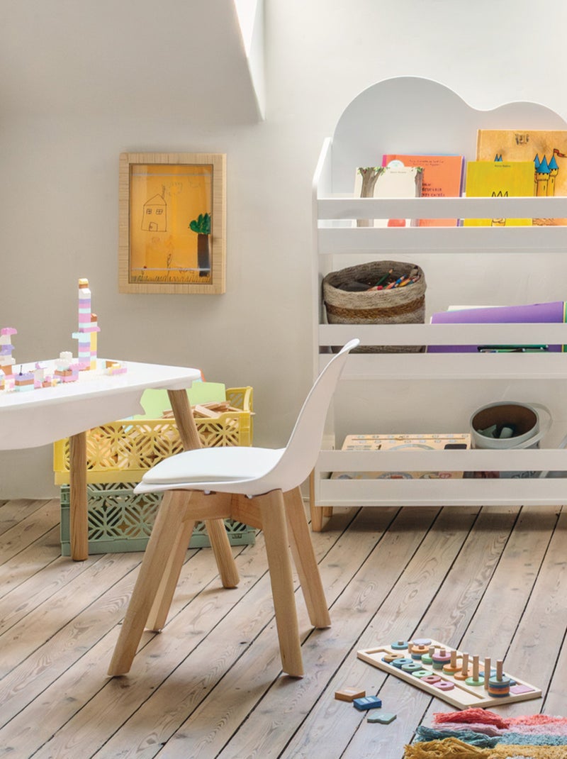 Bibliothèque enfant 3 niveaux en bois DOUCEUR Blanc - Kiabi