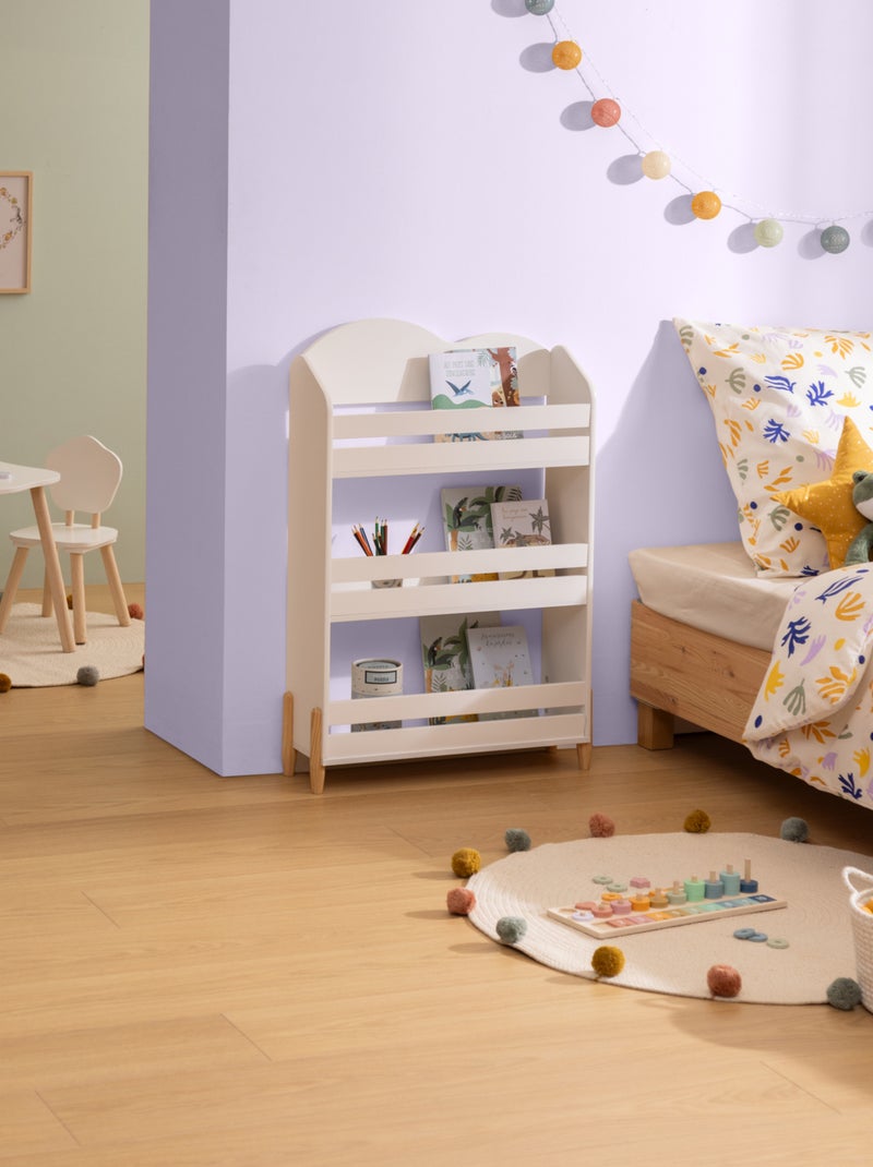 Bibliothèque enfant 3 niveaux en bois DOUCEUR Blanc - Kiabi