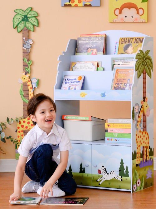 Bibliothèque enfant avec placard de rangement en bois bleu Fantasy Fields TD-13394SS - Kiabi