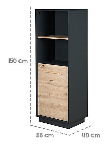 Bibliothèque enfant colonne 1 porte 2 niches 'Roba lenn'