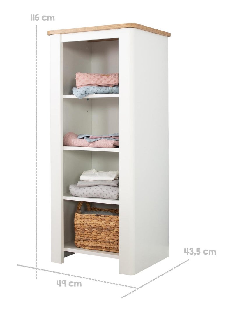 Bibliothèque enfant colonne 4 niches 'Roba ava' Blanc - Kiabi