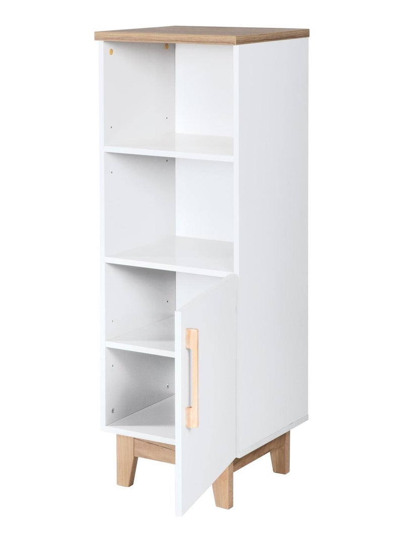 Bibliothèque enfant colonne porte et 2 niches 'Roba finn' Blanc - Kiabi
