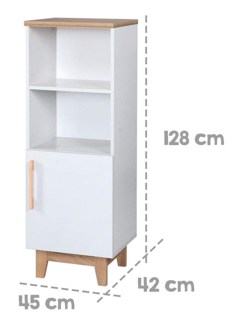 Bibliothèque enfant colonne porte et 2 niches 'Roba finn' Blanc - Kiabi