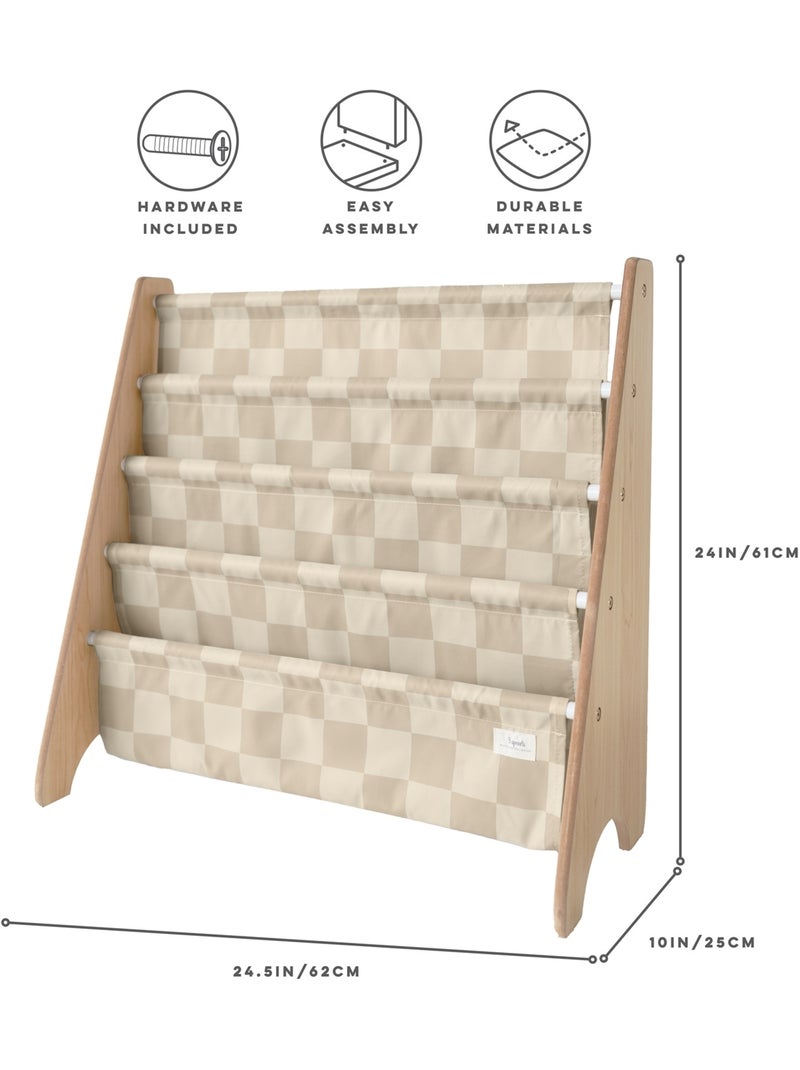 Bibliothèque enfant damier Beige - Kiabi